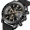 BY BENYAR Chronograph Analog 30M Water Leather Strap Quartz Brown Gift for Men Men's Watch, Resistant, Simple, Stylish, Popular, Formal, Movement,