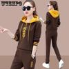 Autumn and Winter Loose Hooded Sweater Two-piece Women's Thickened Hoodie Leisure Sports Suit Plus Velvet Thickened Women