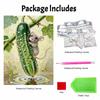 Набор для DIY-рисования жемчугом без рамки «Милый мышонок и огурец» 3D-картина из блестящих бусин на холсте Расслабляющее творческое рукоделие для декора стены дома Подарок