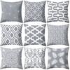Серый квадратный плед с геометрическим рисунком, защитный чехол, чехол для подушки, постельные принадлежности