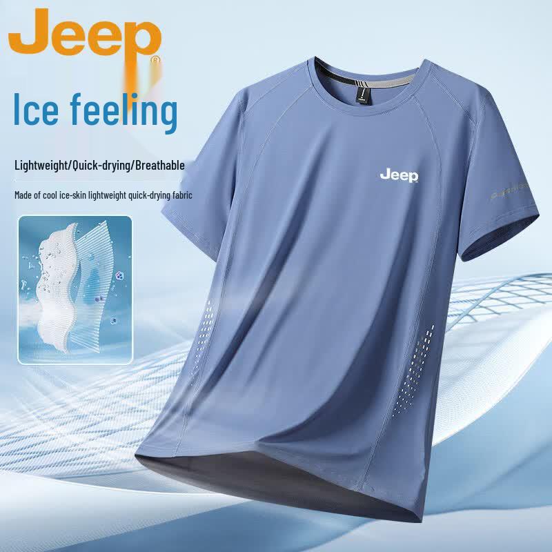 Jeep Мужская летняя уличная футболка из ледяного шелка