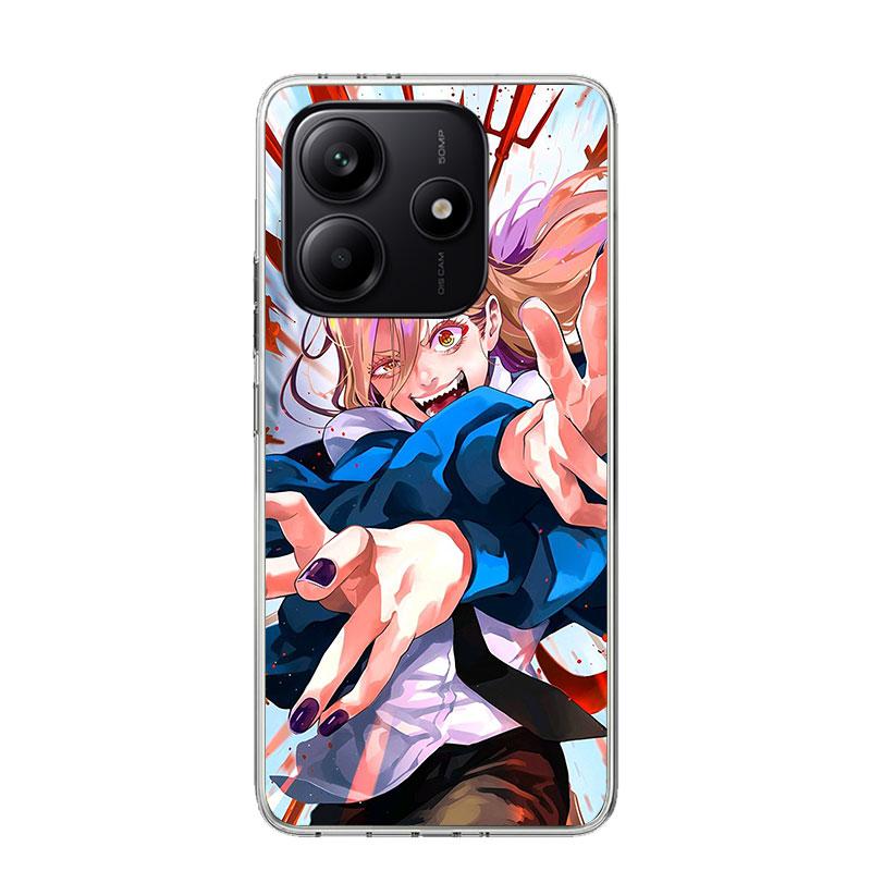 Чехол для телефона 'Человек-бензопила' C-Chainsaw Man Power для Xiaomi Redmi Note 15 14 13 12S 12 Pro Plus 11S 11E 11 11T 10S 10 Art Мягкий чехол с узором Красный