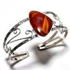 Noreena Jasper Gemstone 925 Посеребренный браслет-манжета ручной работы
