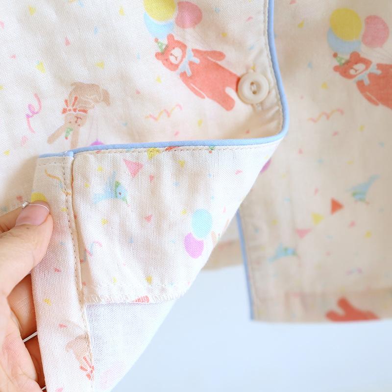 2026 Новый летний женский пижамный комплект 100% хлопок с коротким рукавом и шортами Двойка Милый мультяшный отложной воротник Тонкий домашний комплект