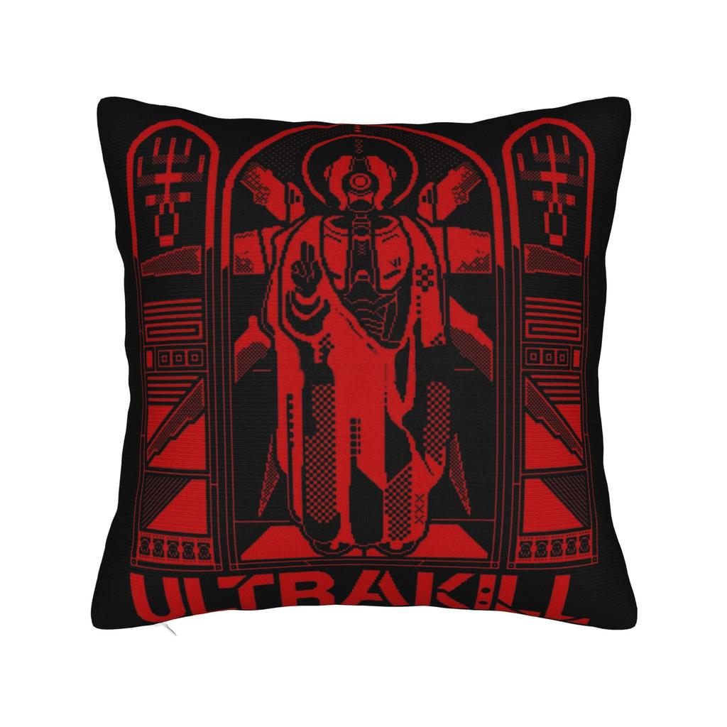 Подушки с принтом из видеоигры Ultrakill Наволочки Чехлы для подушек Теплый декор для гостиной На молнии Разные размеры