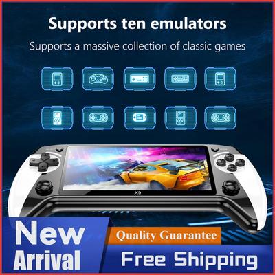 Ретро портативная игровая консоль X9 с 5,5-дюймовым HD IPS экраном, более 20000 игр, зарядка Type-C, аккумулятор 1500 мАч, видеоигровой плеер для детей и взрослых