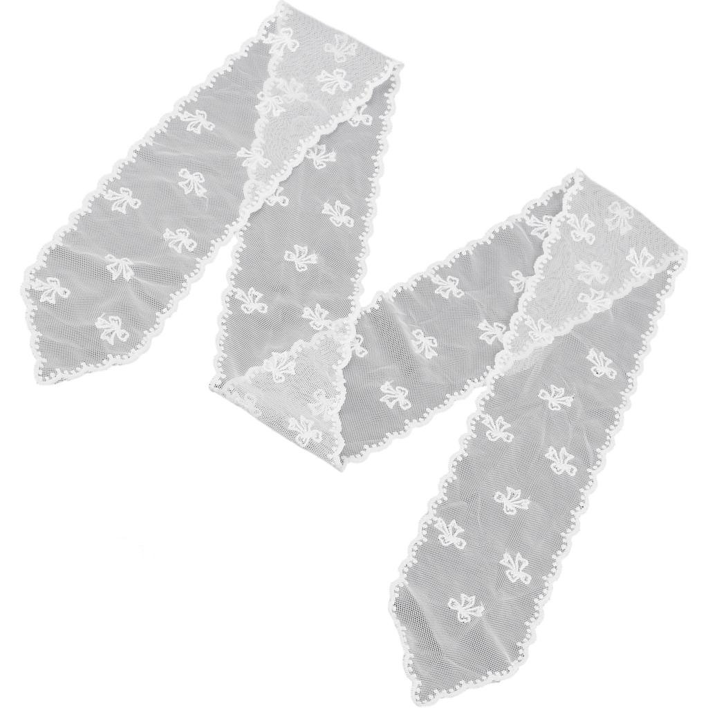 Elegant Lace Scarf With Embroidery Pattern Neck Wrap Multiuse Waistband For Fashionable Women And Lady Formal Occasion