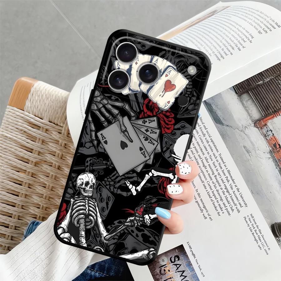 Case for Apple iPhone 17 Pro Max 16 15 Pro 7 8 13 12 Air XR XS MAX 11 14 Funda Phone Cover Gothic Skeleton