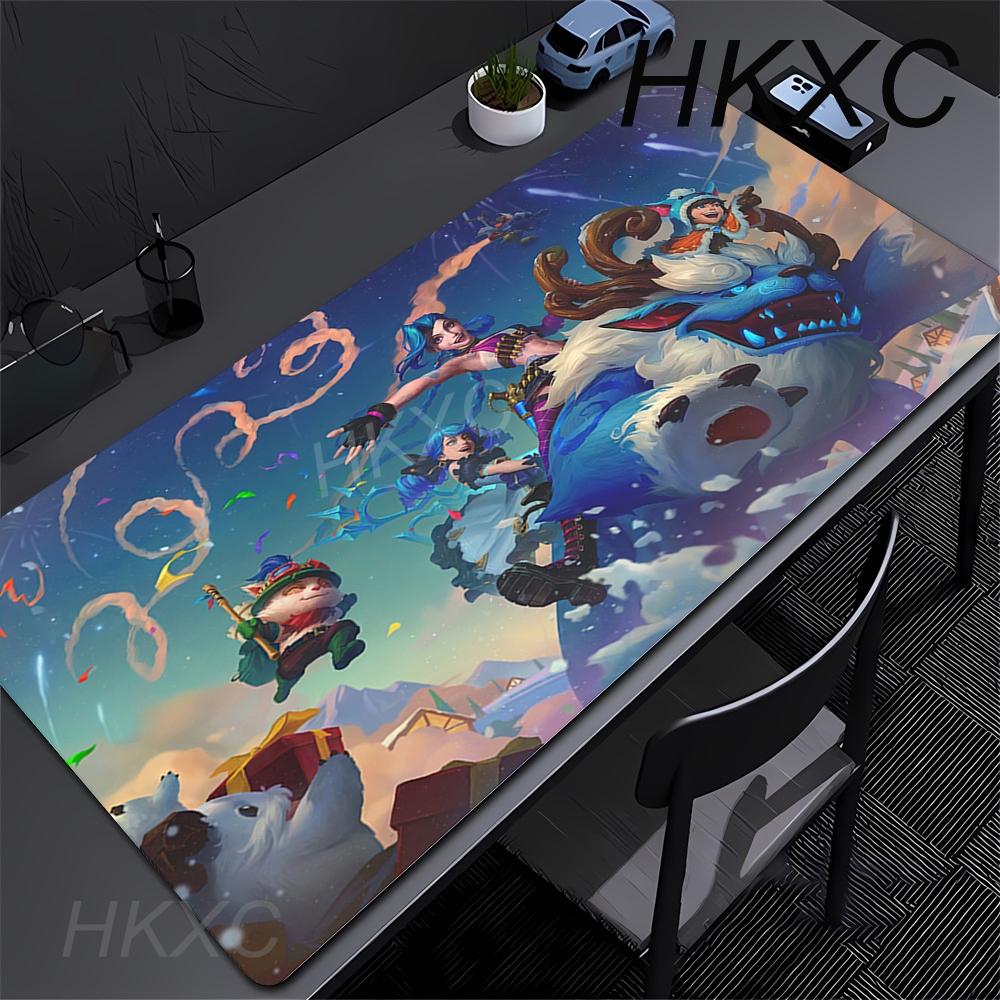 Большой Коврик для Мыши League of Legends Геймерский Шкаф Клавиатура Deskmat Мультяшный Arcane Игровые Аксессуары Компьютер XXL Коврик для Мыши