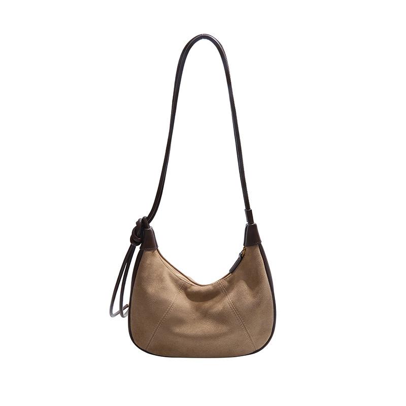 Премиальный сенс кэжуал ретро 2025 новые трендовые женские сумки рога пельмени сумки подмышку простые для работы большая вместимость