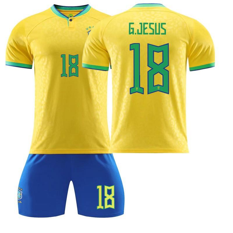 2223 No. 10 Neymar 20 Vinicius 918 Jesus Football Uniforms Fans Home Short Sleeves