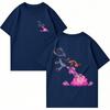 Unicorn Cartoon Graphic T Shirt Oversized Back Print Rocket Pink Cloud Tee Y2K Streetwear Cotton Short Sleeve Round Neck Hip Hop