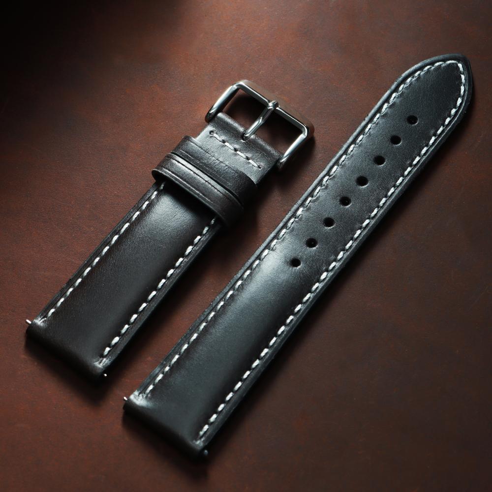 Oil Wax Calfskin Leather Watchband Soft Material Watch Band Retro Wrist Strap 18mm 20mm 22mm With Silver Stainless Steel Buckle