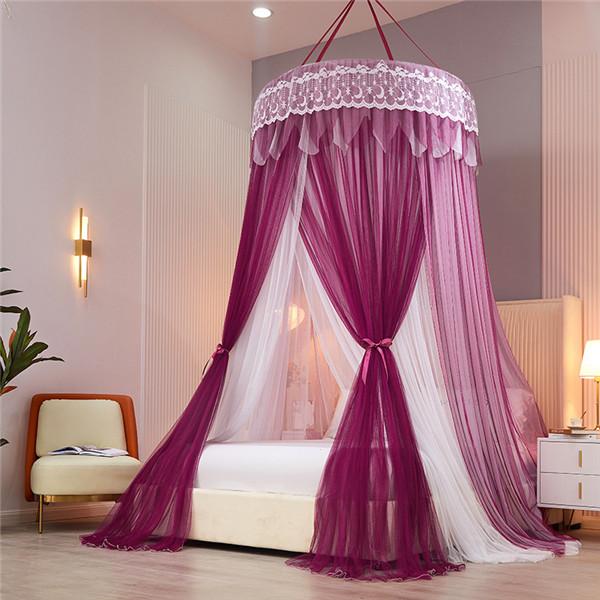 Романтическая принцесса, купол, москитная сетка, градиент, двойные цвета, кружевной балдахин для кровати, трехдверная подвесная сетка для кровати, занавеска