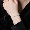 S925 silver inlaid with high ice quality ice transparent natural dangerous material blue water jadeite bracelet light luxury daily jewelry gift