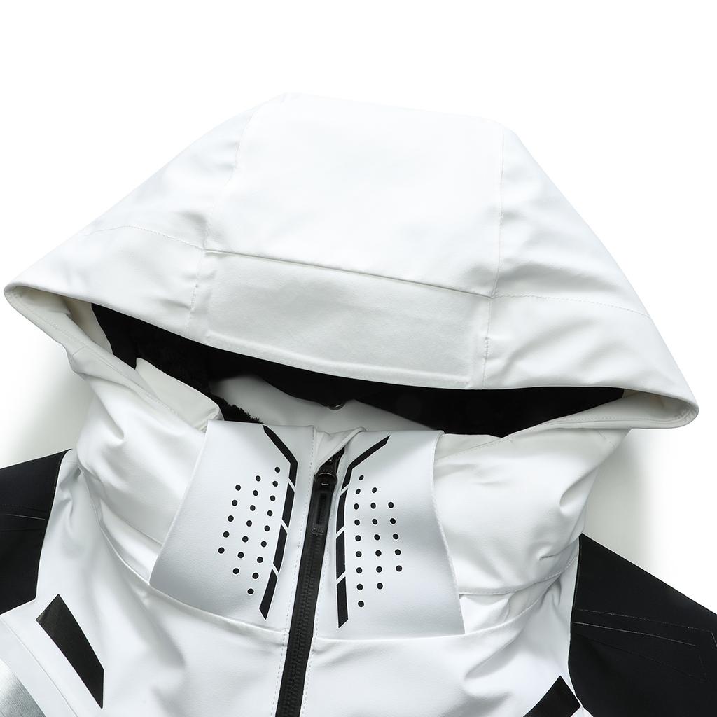 FILA Fused Zipper Long Sleeve Hooded Ski Jacket Men outerwear Jade-White A11M146911F-WT