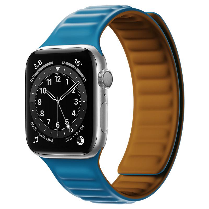 Силиконовый ремешок-звено для Apple watch band 44мм 40мм 45мм 41мм 46мм 49мм Магнитный браслет Loop iwatch series SE 7 8 9 ultra 2 10
