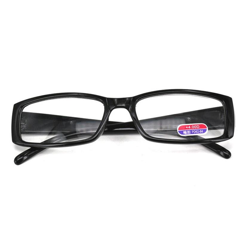 + 1.00- + 3.00 Черные очки для чтения Женщины Мужчины Популярная оправа Прозрачные линзы