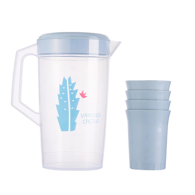 2000ml Large-Capacity Cold Water Jug With Cup Heat Resistant Household Teapot Kettle Beverage Storage Container Bottle