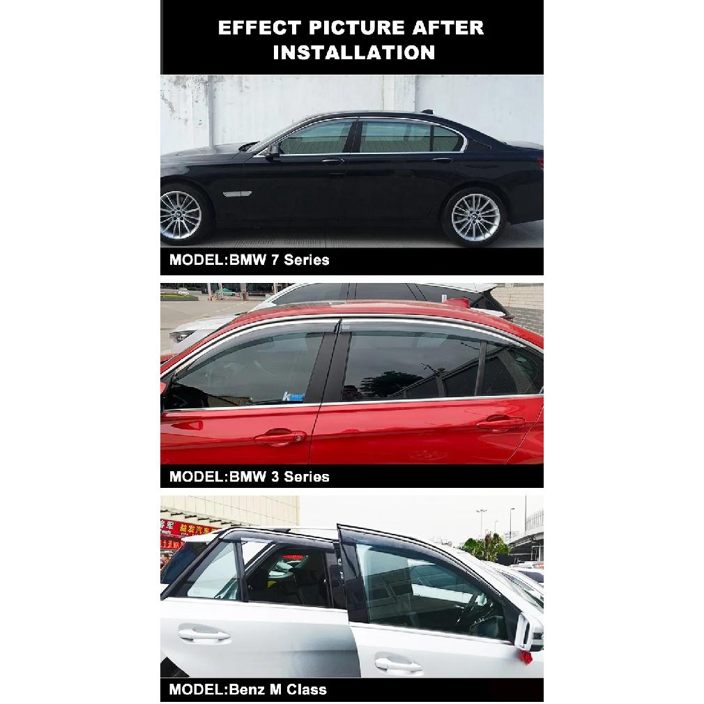For AmberTruck Work 2012+ Car Window Visor Awning Shelters Windshield Side Window Rain Guard Shade Auto Accessories Car Styling