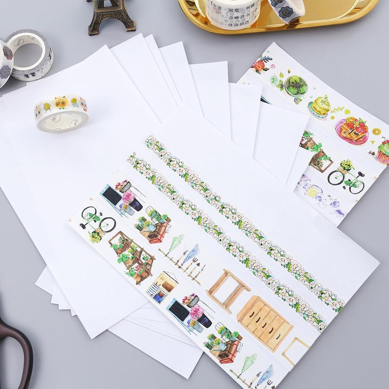 Блокнот формата А5 из антиадгезионной чистой бумаги с наклейками из бумажной ленты - упаковка из 10 листов