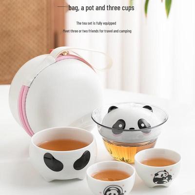 Baizien Panda Портативный керамический дорожный чайный набор