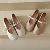 French Temperament Pearl Single Shoes Women 2025 Spring and Autumn New Low Heel Thick Gentle with Skirt Mary Jane Single Shoes