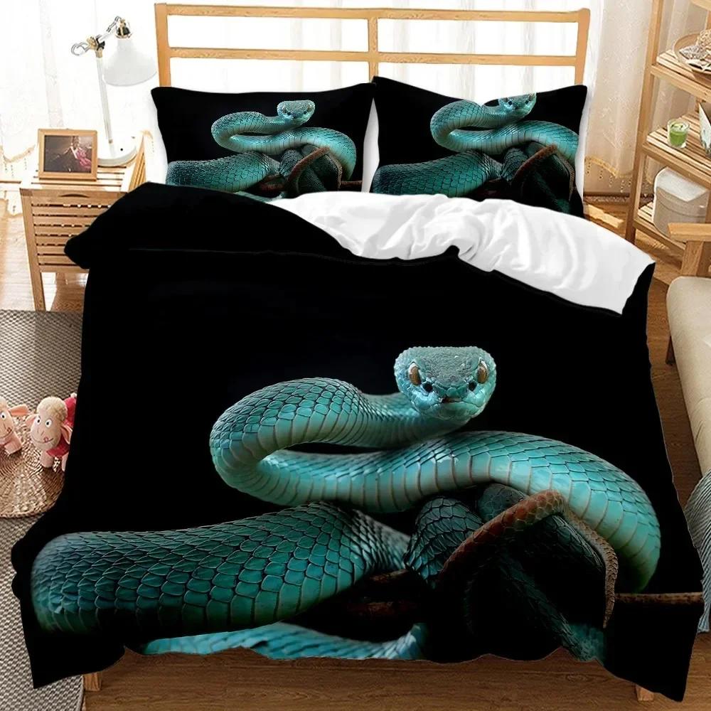 Комплект постельного белья Змея Односпальный Полуторный Двуспальный Королевский Суперкоролевский Размер Комплект постельного белья