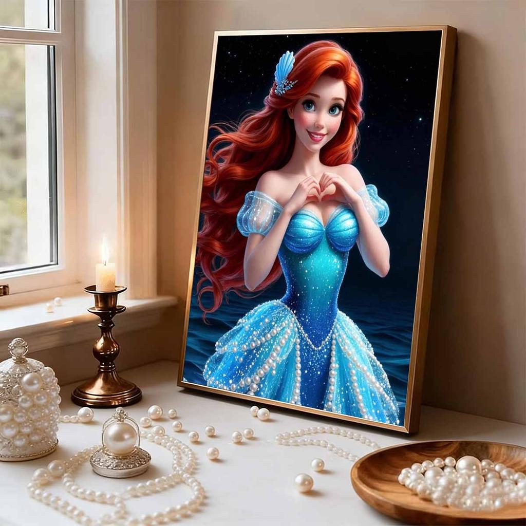Disney Русалочка DIY Жемчужное Искусство для Ариэль Ручной Работы Подарок Подходит для Украшения Стен Идеально Подходит как для Дома, так и для Офиса