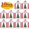 10PCS Large Christmas Greeting Cards with Envelopes, Watercolor Xmas Tree Cards for Holiday & New Year Gifts