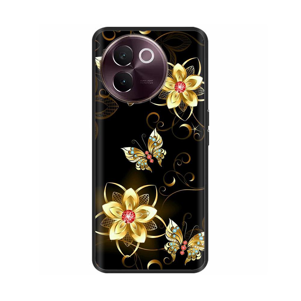Для Vivo V30E 5G Чехол Задняя крышка Для Vivo Y200i 5G Fundas Ударопрочный корпус Мягкий черный силиконовый чехол для телефона на Vivo T3X 5G Coque