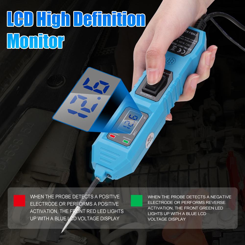 Car Circuit Tester Diagnostic Cable Table Automotive Electrical System Tester Voltage Power Probe Kit LED Digital Display