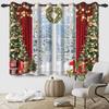 2Pcs Christmas Blackout Curtains Xmas Tree Santa Claus Snowman Home Bedroom Living Room Darken Noise Reduction Window Curtain