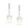 LeCalla 925 Sterling Silver Pearl Earrings, Pearl Drop Dangle Cubic Zirconia Stud Earring for Women