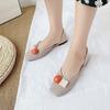 Square Head Shallow Mouth Small Fragrant Wind Gentle Doudou Shoes Ladyshoes Women Spring and Summer New Flat Single Shoes Women