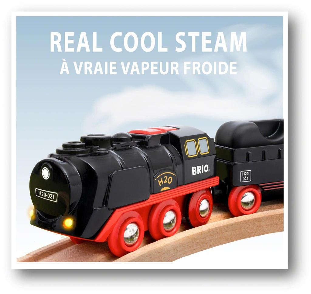 BRIO Power Steam Train Деревянный рельсовый электромобиль Локомотив 33884