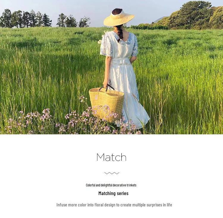 Ретро Арт Хлопок и Лен Фартук в Стиле Мори с Принтованным Логотипом