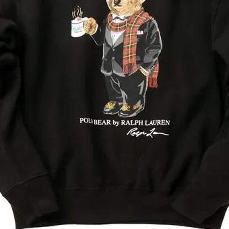 Polo Ralph Lauren Медведь Принт Круглый Вырез Толстовка Женская Толстовка Черный 211823689-001
