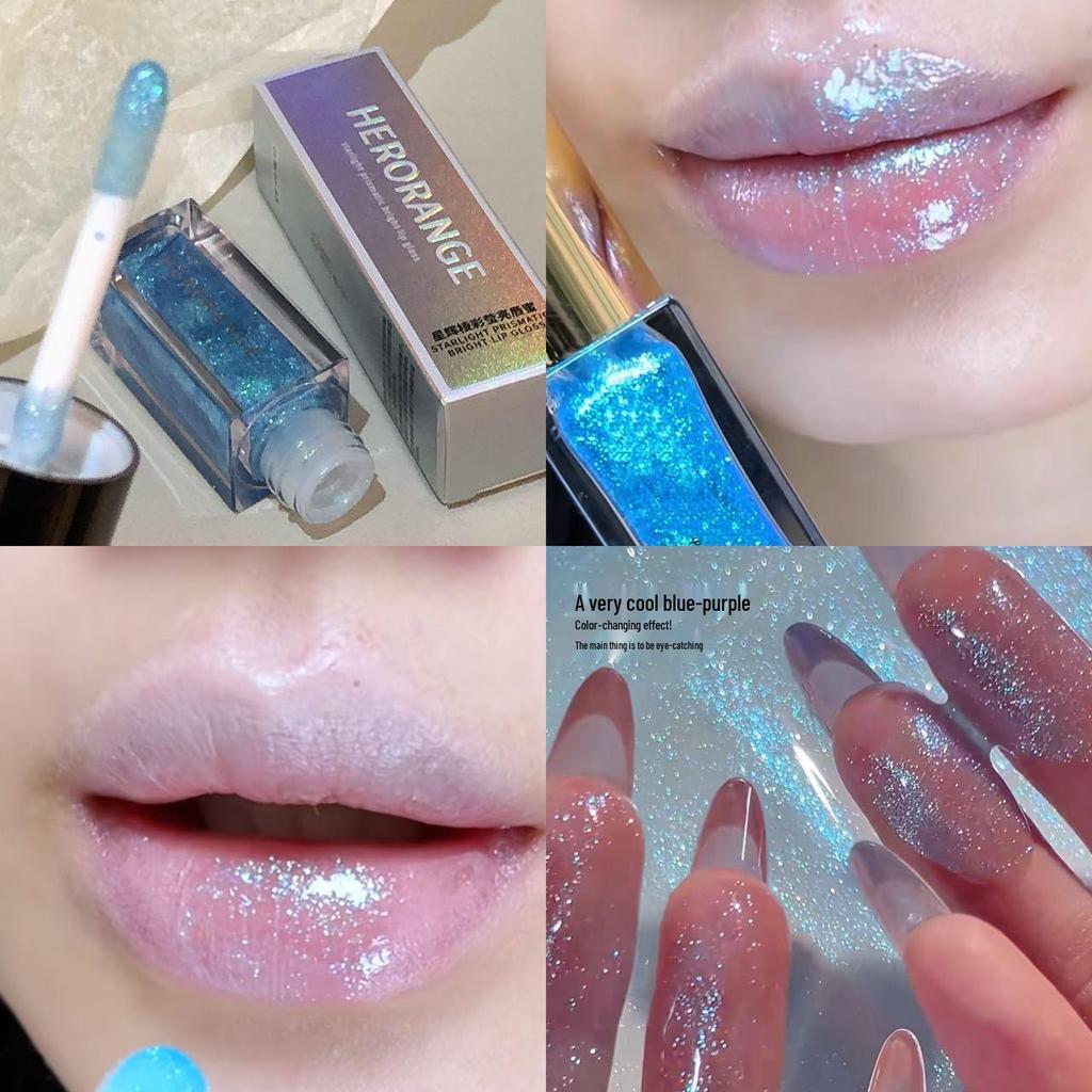 Y2K Bling Diamond Lip Gloss: Shiny, Moisturizing, Plumping, Pearlescent Shimmer Lipstick