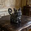 Загадочная статуэтка черной кошки Маленькая фигурка кошки из смолы Декоративная готическая скульптура животного для дома, офисного стола, винного шкафа, полки