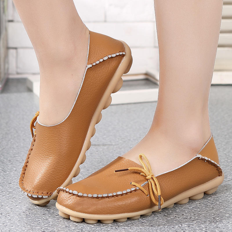 Модная женская обувь Женские туфли на плоской подошве Мягкие кожаные повседневные туфли на плоской подошве Летние черные лоферы Женские мокасины Балетки Zapatos Mujer