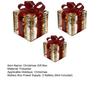 3 Pcs Christmas Lighted Gift Boxes Pre Lit Present Boxes with Bow And LED Light for Indoor Home Party Lawn Decor