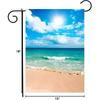 Summer Beach Ocean Garden Yard Flag 12"x 18" Double Sided, Tropical Mexican Yucatan Caribbean Sunlight Waves Sea Polyester Welcome House Flag Banners