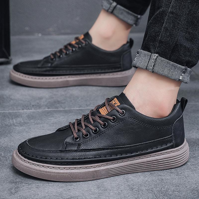 Мужские британские повседневные кожаные туфли - весна/осень, корейский стиль, модные универсальные, деловые и формальные