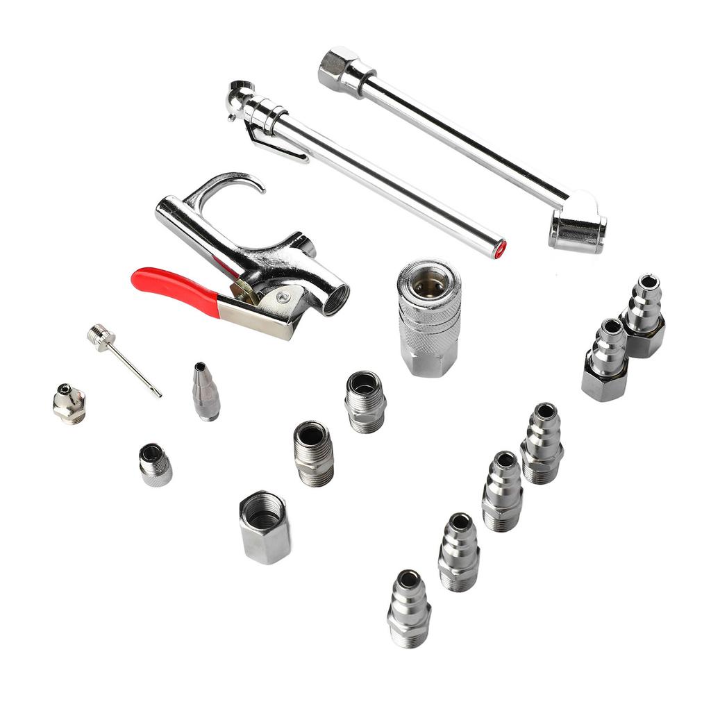 Комплект из 17 принадлежностей для продувочного пистолета, 14NPT, соединительная муфта, двойной патрон для продувочного пистолета, манометр для шин
