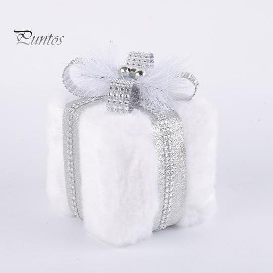 Украшение рождественской подарочной коробки, плюшевая подарочная коробка-куб с бантом, создатель теплой праздничной атмосферы для украшения домашней вечеринки на рождественскую елку