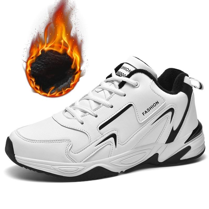 Зимняя мужская повседневная обувь MAITA, кожаная амортизирующая плюшевая прогулочная обувь, уличные зимние ботинки