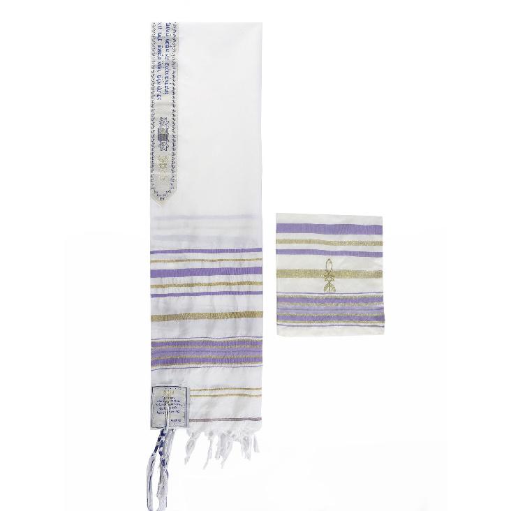 Israeli Jewish Tallit Prayer Shawl – Striped Polyester Poncho for Men & Women, 180cm, 8 Colors