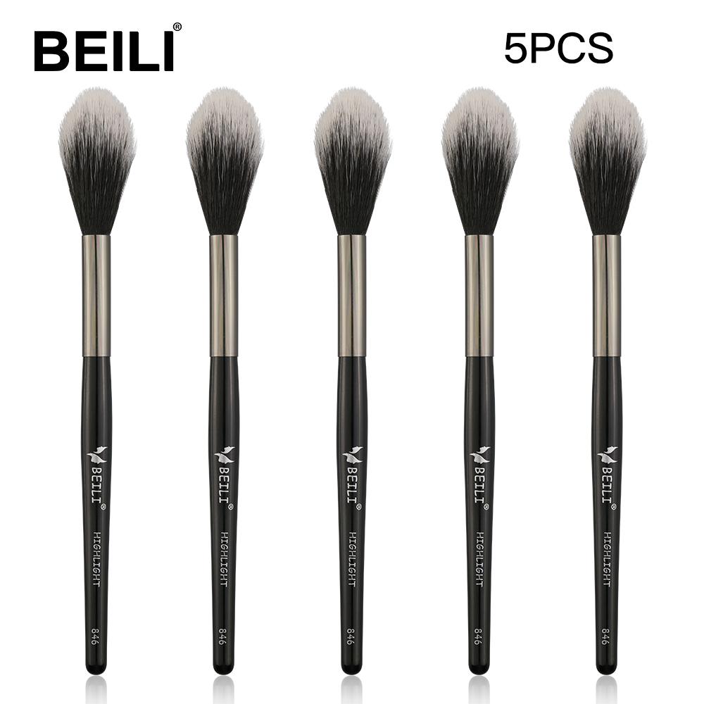 BEILI Black Long Handle Face Makeup Brushes Highlighter Synthetic Beauty Brush
