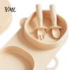 Lightweight Eating Supplies for Outing Silicone Baby Foldable Dinner Plates with Fork And Spoon, Easy Storage Kids Feeding Tray Travel Essentials,